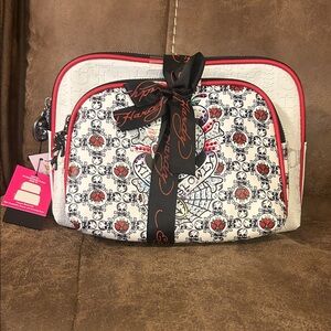 2 Ed Hardy White and Black Women's Cosmetic Bags